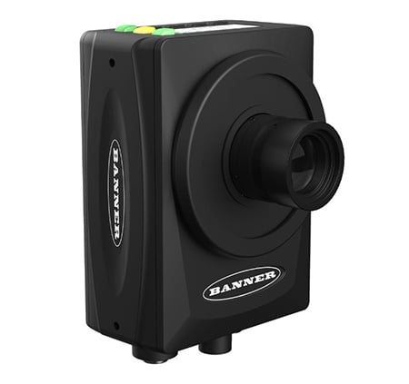 Ilustracja przedstawiająca kamerę inteligentną VE205G1A firmy Banner Engineering