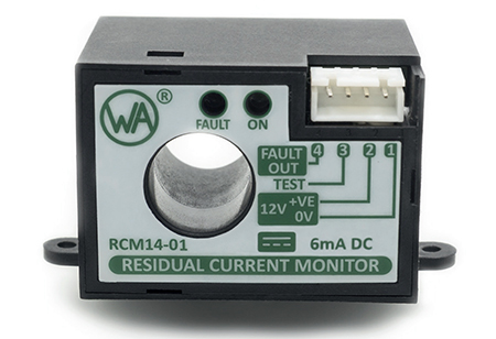 Ilustracja przedstawiająca monitor prądów resztkowych (RCM) RCM14 firmy Littelfuse