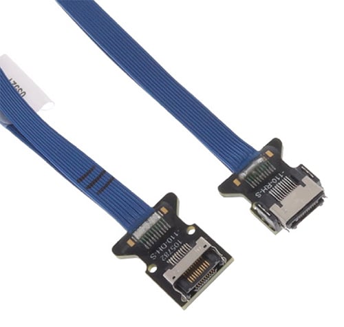 Ilustracja przedstawiająca złącza Samtec HLCD-10-40.00-TD-TH-1