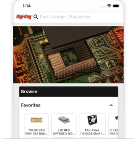 Wyszukiwanie produktów i dostęp do konta „Mój DigiKey”