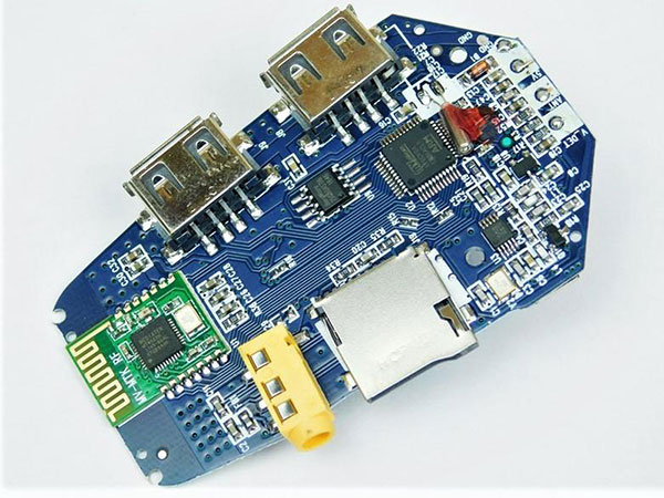 The bottom side of the PCB